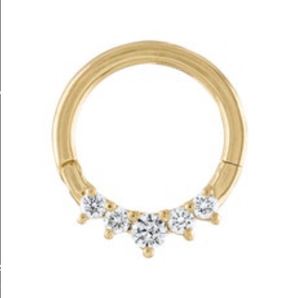14kt yellow gold diamond clicker 8mm 18g